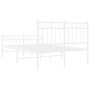 Estructura cama metal con cabecero y estribo blanco 120x190 cm de , Camas y somieres - Ref: Foro24-373755, Precio: 97,04 €, D...