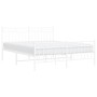 Estructura cama metal con cabecero y estribo blanco 150x200 cm de , Camas y somieres - Ref: Foro24-373760, Precio: 111,63 €, ...