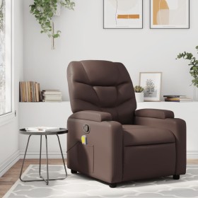 Reclining massage armchair in brown synthetic leather by , Armchairs - Ref: Foro24-372474, Price: 245,99 €, Discount: %