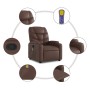 Reclining massage armchair in brown synthetic leather by , Armchairs - Ref: Foro24-372474, Price: 245,25 €, Discount: %