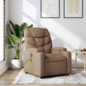 Brown Fabric Massage Recliner by , Armchairs - Ref: Foro24-372457, Price: 255,99 €, Discount: %