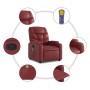 Reclining massage armchair in synthetic red wine leather by , Armchairs - Ref: Foro24-372476, Price: 261,02 €, Discount: %