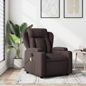 Dark brown fabric reclining massage chair by , Armchairs - Ref: Foro24-372420, Price: 249,27 €, Discount: %