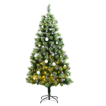 Árbol de Navidad artificial con bisagras 300 LED y bolas 240 cm de , Arboles de navidad - Ref: Foro24-3210422, Precio: 210,41...