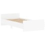 White engineered wood bed frame 100x200 cm by , Beds and slatted bases - Ref: Foro24-835932, Price: 95,20 €, Discount: %