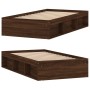 Brown oak bed frame 100x200 cm by , Beds and slatted bases - Ref: Foro24-3203837, Price: 132,34 €, Discount: %