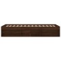 Brown oak bed frame 100x200 cm by , Beds and slatted bases - Ref: Foro24-3203837, Price: 132,34 €, Discount: %