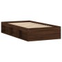 Brown oak bed frame 100x200 cm by , Beds and slatted bases - Ref: Foro24-3203837, Price: 132,34 €, Discount: %