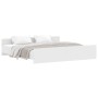 Bed frame with white headboard and footboard 200x200 cm by , Beds and slatted bases - Ref: Foro24-3203733, Price: 140,87 €, D...