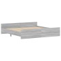 Estructura de cama con cabecero piecero gris Sonoma 200x200 cm de , Camas y somieres - Ref: Foro24-3203738, Precio: 169,30 €,...