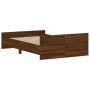 Bed frame with brown oak headboard and footboard 120x200 cm by , Beds and slatted bases - Ref: Foro24-3203746, Price: 145,04 ...