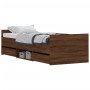 Bed frame with brown oak headboard and footboard 75x190 cm by , Beds and slatted bases - Ref: Foro24-3203823, Price: 162,99 €...