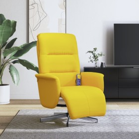 Sillón reclinable de masaje con reposapiés tela amarillo claro de , Sillones - Ref: Foro24-356581, Precio: 231,99 €, Descuent...