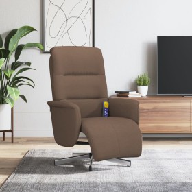 Sillón reclinable de masaje con reposapiés tela marrón de , Sillones - Ref: Foro24-356576, Precio: 233,58 €, Descuento: %