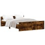 Estructura de cama con cabecero piecero roble ahumado 140x190cm de , Camas y somieres - Ref: Foro24-3203786, Precio: 120,29 €...