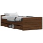 Bed frame with brown oak headboard and footboard 100x200 cm by , Beds and slatted bases - Ref: Foro24-3203802, Price: 218,13 ...