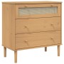 Cómoda SENJA aspecto ratán madera maciza pino marrón 80x40x80cm de , Cajoneras - Ref: Foro24-358022, Precio: 97,07 €, Descuen...