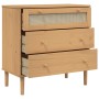 Cómoda SENJA aspecto ratán madera maciza pino marrón 80x40x80cm de , Cajoneras - Ref: Foro24-358022, Precio: 97,07 €, Descuen...