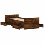 Bed frame with smoked oak headboard and footboard 75x190 cm by , Beds and slatted bases - Ref: Foro24-3203821, Price: 154,53 ...