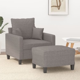 Armchair with stool gray taupe fabric 60 cm by , Sofas - Ref: Foro24-3201088, Price: 210,99 €, Discount: %