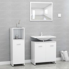 White plywood 3-piece bathroom furniture set by , Bathroom furniture - Ref: Foro24-3056907, Price: 107,67 €, Discount: %