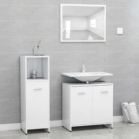 Conjunto de muebles de baño 3 pzas madera contrachapada blanco de , Muebles de baño - Ref: Foro24-3056907, Precio: 105,40 €, ...