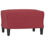 Sofá de 3 plazas con taburete cuero sintético rojo tinto 180 cm de , Sofás - Ref: Foro24-3201125, Precio: 341,10 €, Descuento: %