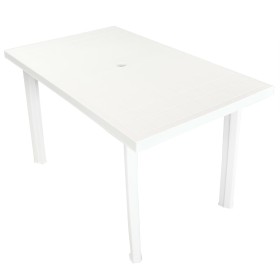 Mesa de jardín de plástico blanca 126x76x72 cm de vidaXL, Mesas de jardín - Ref: Foro24-43597, Precio: 109,20 €, Descuento: %