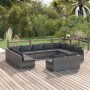 Set de muebles de jardín 11 pzas y cojines ratán sintético gris de , Conjuntos de jardín - Ref: Foro24-3102125, Precio: 1,00 ...