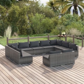 11-teiliges Gartenmöbel-Set und graue synthetische Rattankissen von , Gartensets - Ref: Foro24-3102125, Preis: 1,00 €, Rabatt: %