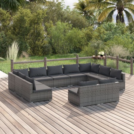 11-piece garden furniture set and gray synthetic rattan cushions by , Garden sets - Ref: Foro24-3102125, Price: 1,00 €, Disco...