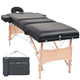 Folding massage table 3 zones 10 cm thick black by vidaXL, massage tables - Ref: Foro24-110153, Price: 232,72 €, Discount: %