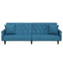 Sofá cama con reposabrazos terciopelo azul de , Sofás - Ref: Foro24-351943, Precio: 255,35 €, Descuento: %