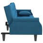 Sofá cama con reposabrazos terciopelo azul de , Sofás - Ref: Foro24-351943, Precio: 255,35 €, Descuento: %