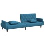 Sofá cama con reposabrazos terciopelo azul de , Sofás - Ref: Foro24-351943, Precio: 255,35 €, Descuento: %