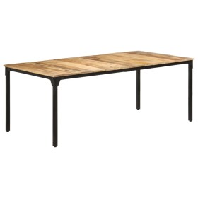 Mesa de comedor madera de mango rugosa 200x100x76 cm de , Mesas de cocina y de comedor - Ref: Foro24-321976, Precio: 421,99 €...