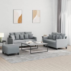 Sofa set with cushions 3 pieces light gray fabric by , Sofas - Ref: Foro24-3201656, Price: 522,16 €, Discount: %