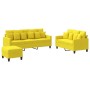 Sofa set with cushions 3 pieces light yellow fabric by , Sofas - Ref: Foro24-3201677, Price: 571,95 €, Discount: %