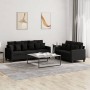 Sofagarnitur mit Kissen 2-teilig aus schwarzem Stoff von , Sofas - Ref: Foro24-3201668, Preis: 544,68 €, Rabatt: %