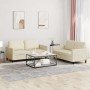 Cream synthetic leather 2-piece sofa set with cushions by , Sofas - Ref: Foro24-3201751, Price: 449,99 €, Discount: %