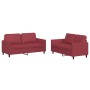 Sofa set with cushions 2 pieces red synthetic leather by , Sofas - Ref: Foro24-3201753, Price: 447,22 €, Discount: %