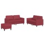 Red synthetic leather 3-piece sofa set with cushions by , Sofas - Ref: Foro24-3201758, Price: 539,68 €, Discount: %