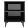 Mesitas de noche patas metal 2 uds negro brillo 40x30x50 cm de vidaXL, Mesitas de noche - Ref: Foro24-805812, Precio: 57,73 €...