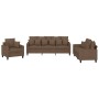 Sofa set with cushions 3 pieces brown fabric by , Sofas - Ref: Foro24-3201635, Price: 688,99 €, Discount: %