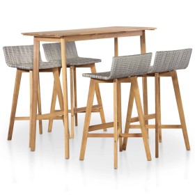 Set de comedor de jardín 5 piezas madera maciza de acacia de vidaXL, Conjuntos de jardín - Ref: Foro24-44222, Precio: 380,99 ...