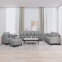 Sofa set with cushions 4 pieces light gray fabric by , Sofas - Ref: Foro24-3201640, Price: 762,14 €, Discount: %