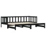 Sofá cama nido madera maciza de pino negro 80x200 cm de , Camas y somieres - Ref: Foro24-836161, Precio: 176,15 €, Descuento: %