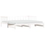 Sofá cama nido madera maciza de pino blanco 90x190 cm de , Camas y somieres - Ref: Foro24-836163, Precio: 182,99 €, Descuento: %