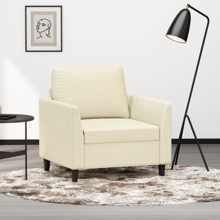 Sillón cuero sintético crema 60 cm de , Sofás - Ref: Foro24-359324, Precio: 176,88 €, Descuento: %