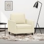 Sillón cuero sintético crema 60 cm de , Sofás - Ref: Foro24-359324, Precio: 160,99 €, Descuento: %